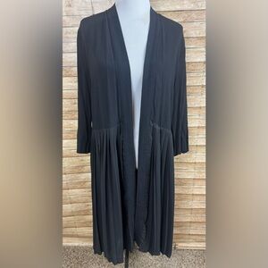Zara Size M Black Pleaded Long Cover Up sz Med